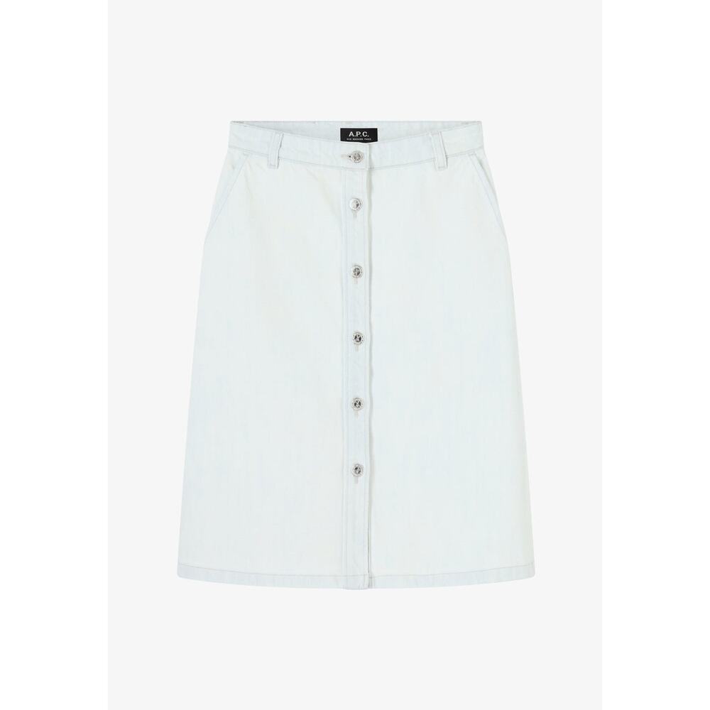 A.P.C. Paris Denim Button-Front Skirt - Picture 2 of 14